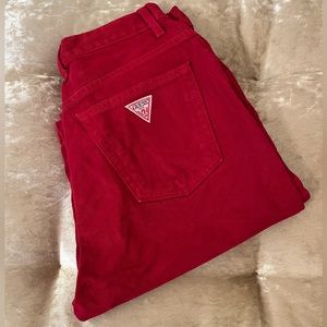 Vintage 90’s GUESS CHERRY RED JEANS ❤️❤️